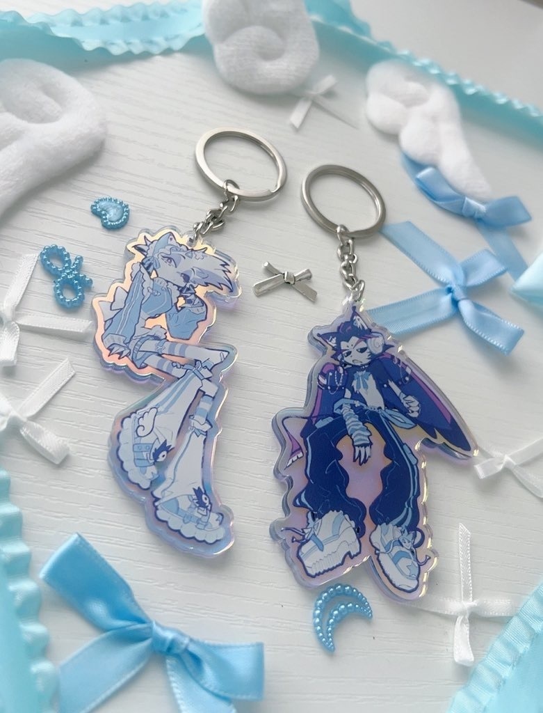 オーロラ🩵きらきらアクリルキーホルダー ハスク