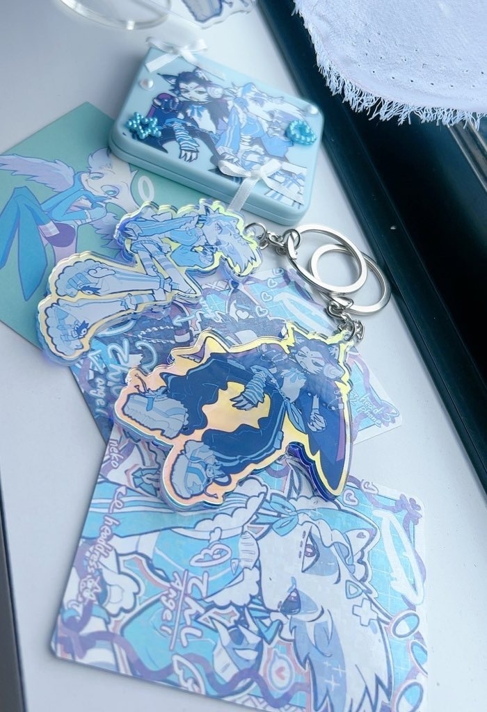 オーロラ🩵きらきらアクリルキーホルダー ハスク