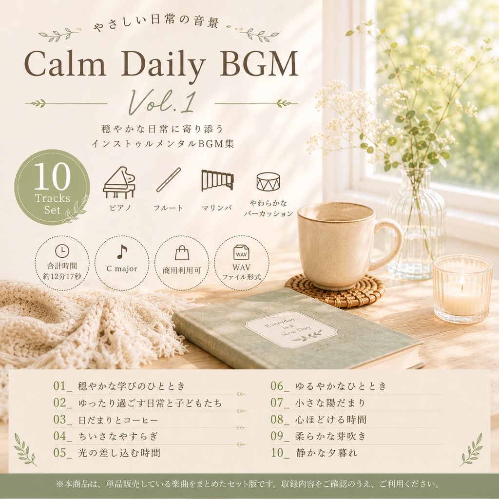 【商用利用可BGM】Calm Daily BGM Vol.1 ― やさしい日常の音景 ―