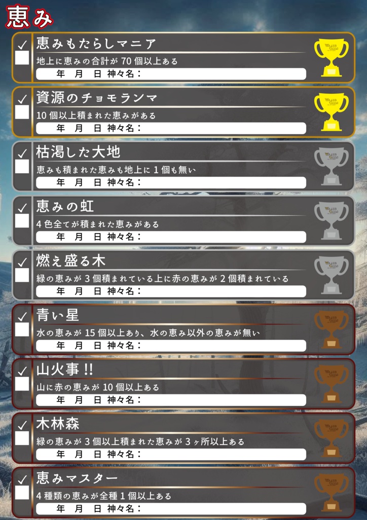 ウィーアーゴッヅ チャレンジリストPDF