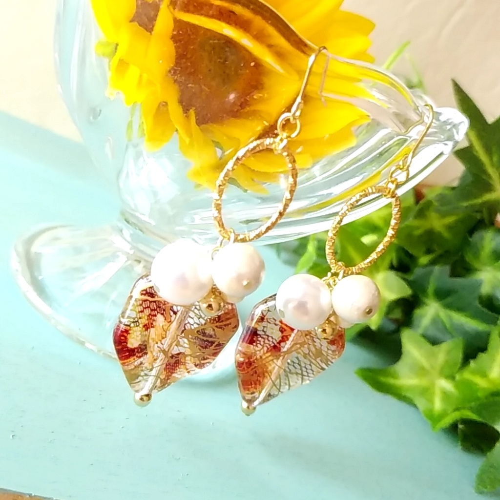 【●】囚われのパルマ(ひまわり)イメージピアス・イヤリング