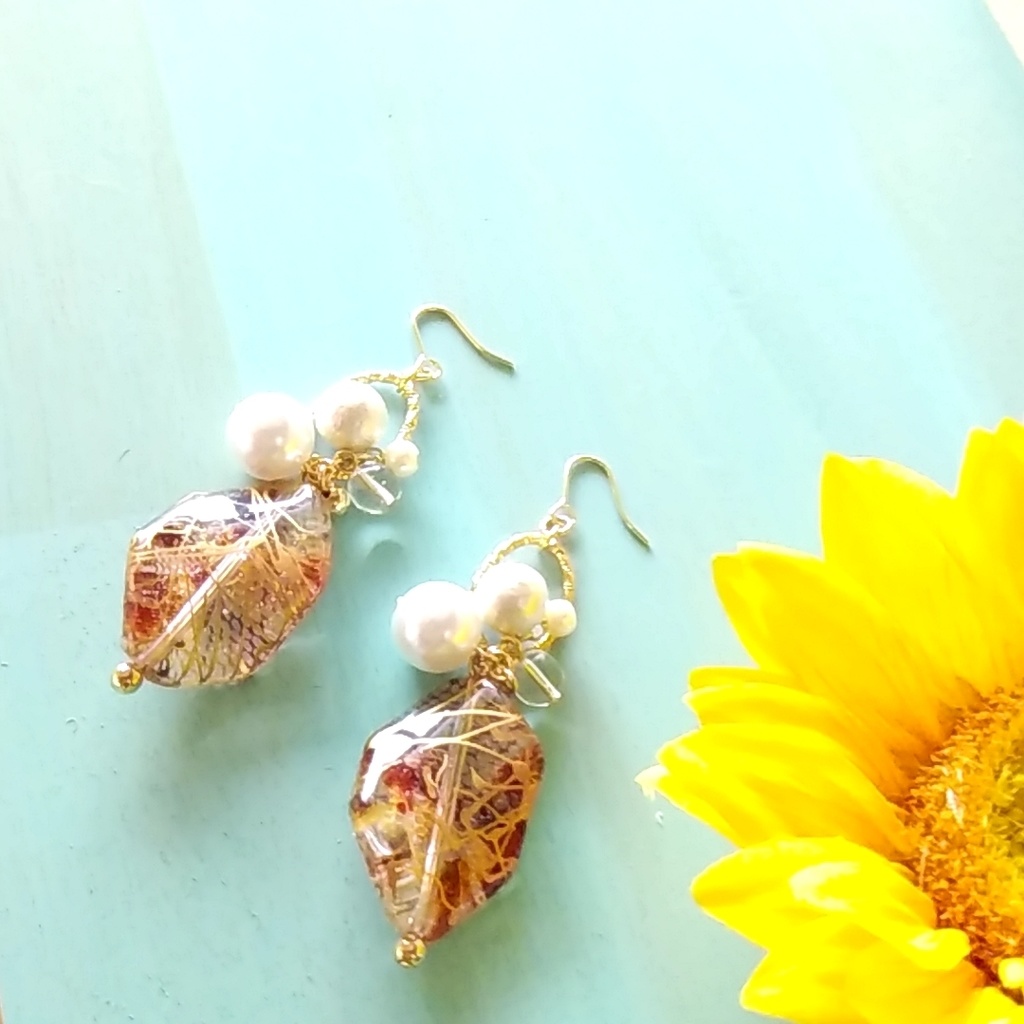 【●】囚われのパルマ(ひまわり)イメージピアス・イヤリング