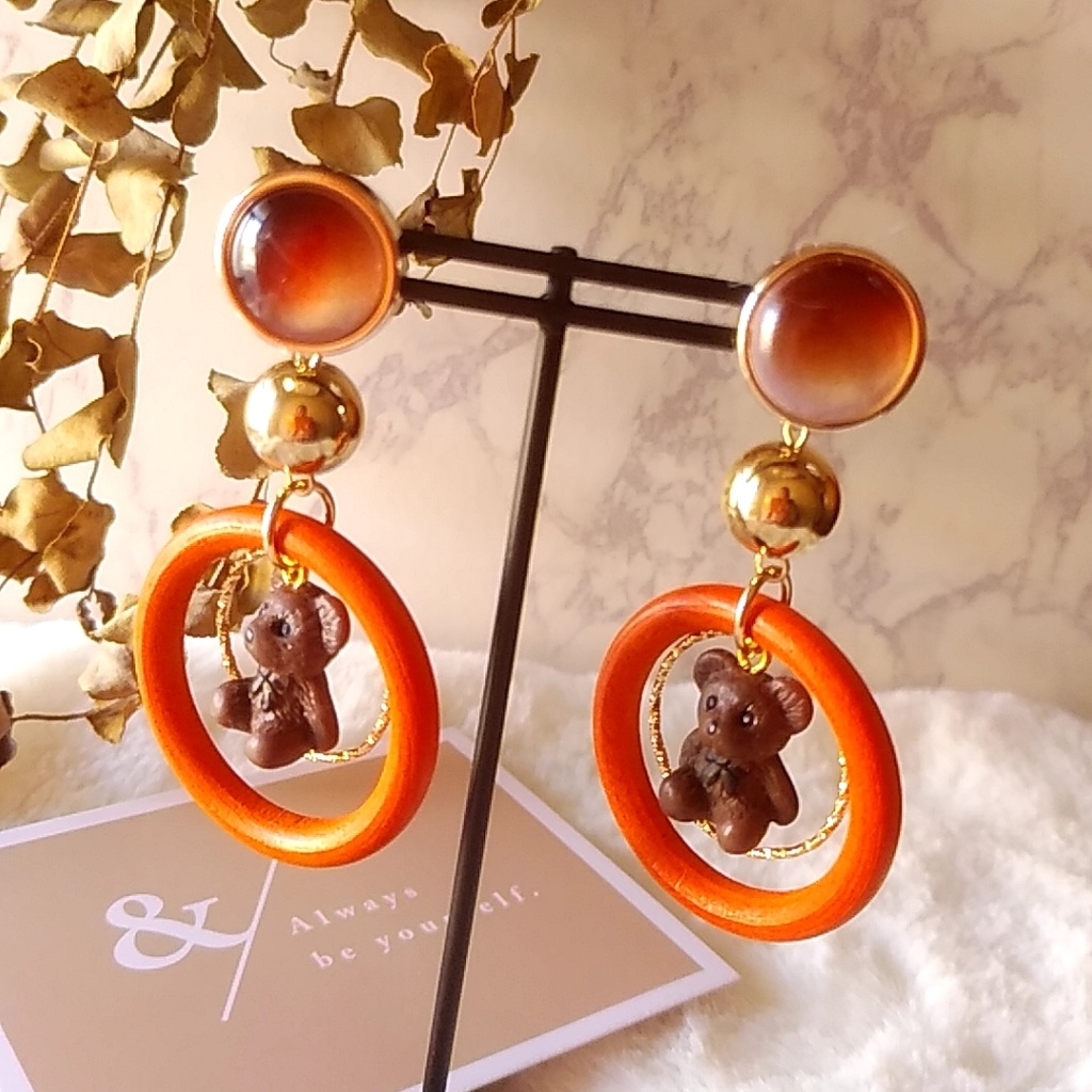 【&2点限定】ある陽のクマたん ピアス・イヤリング