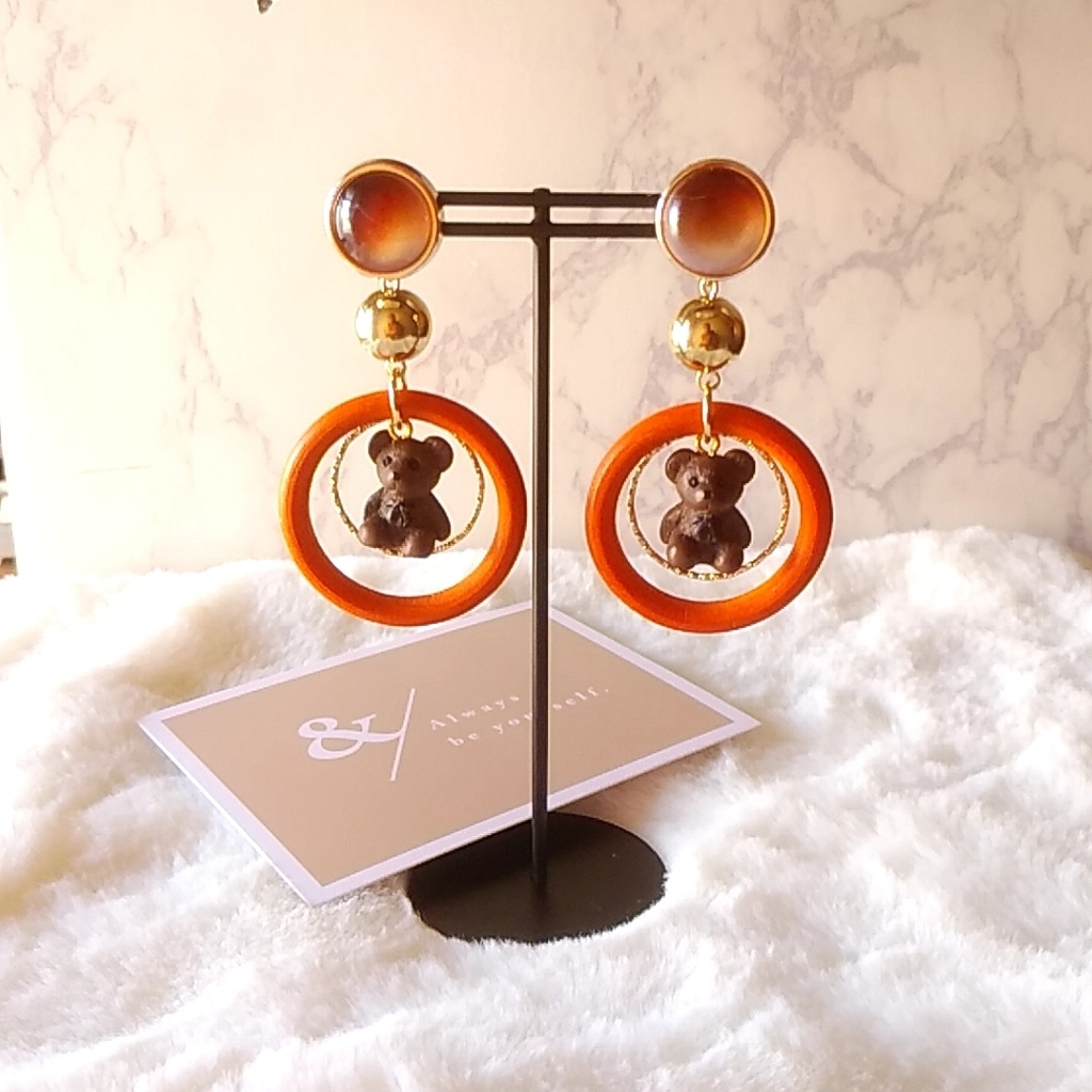 【&2点限定】ある陽のクマたん ピアス・イヤリング