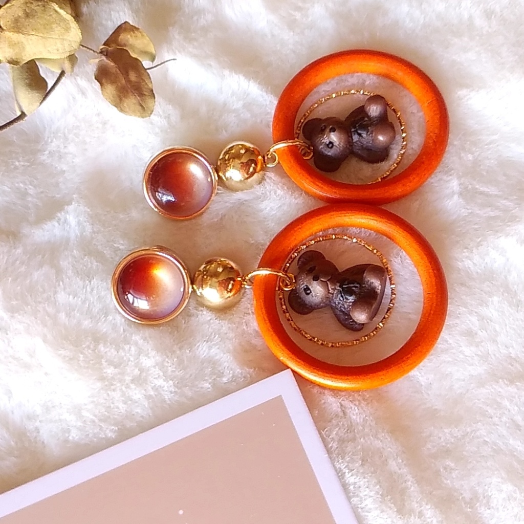 【&2点限定】ある陽のクマたん ピアス・イヤリング