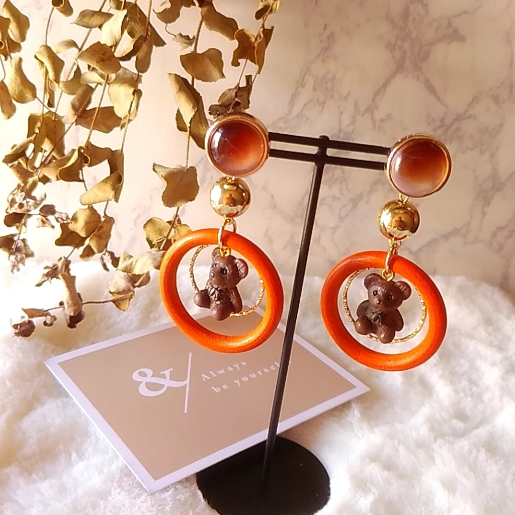 【&2点限定】ある陽のクマたん ピアス・イヤリング