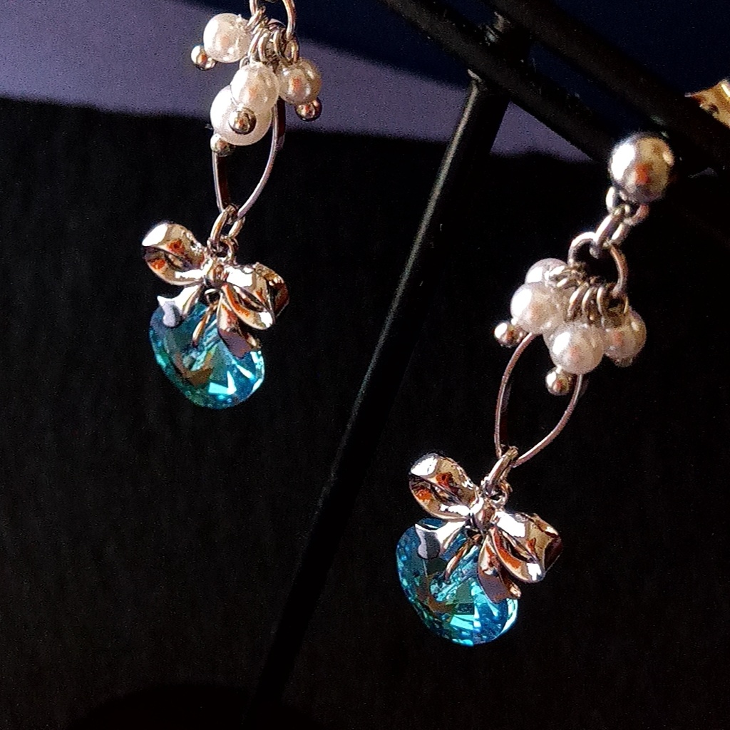 【◆限定2点】水色ハートのピアス・イヤリング