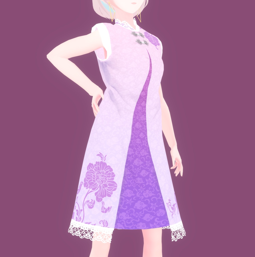 《無料版有》シノワズリワンピース《VRoid》