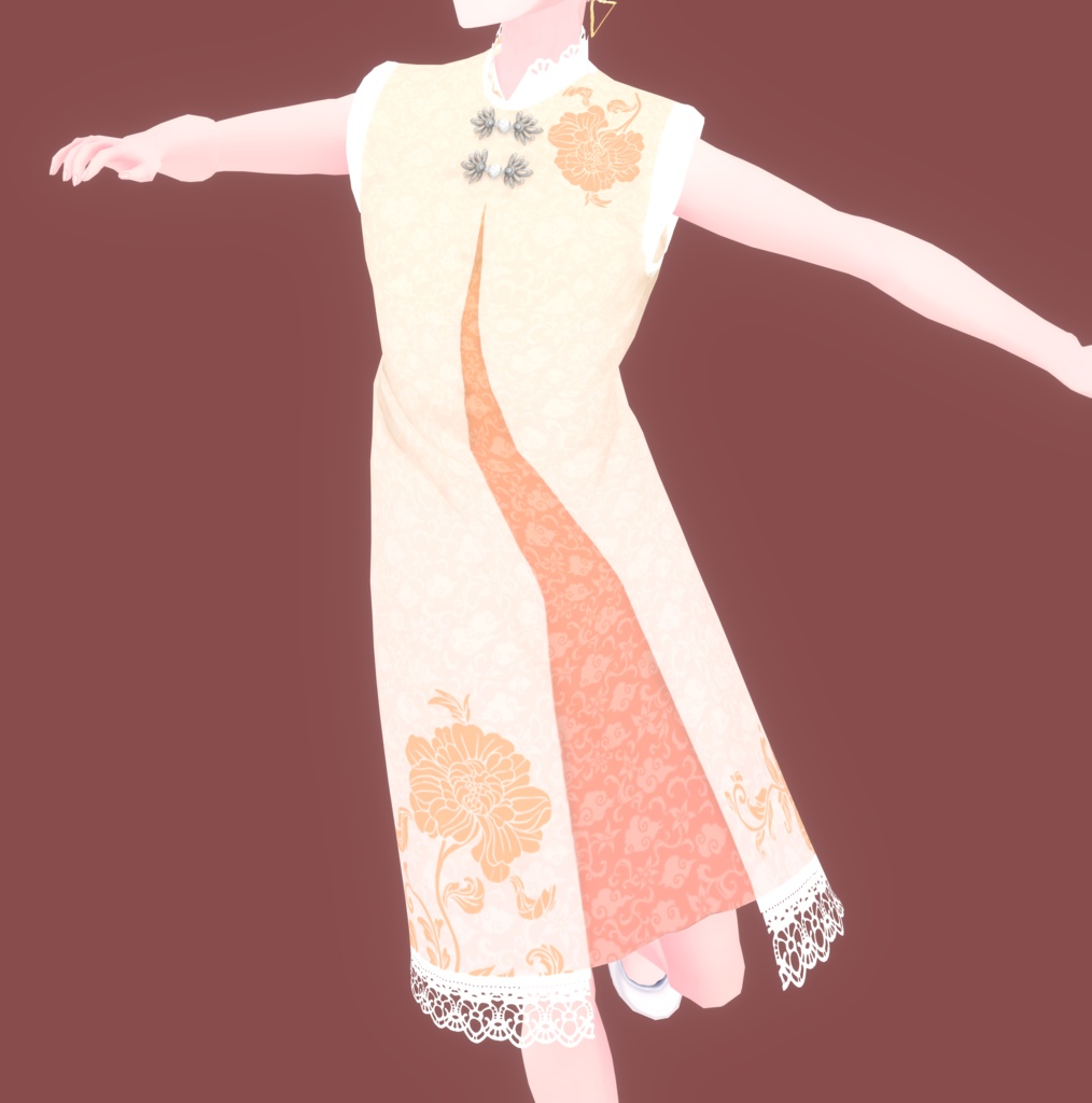 《無料版有》シノワズリワンピース《VRoid》