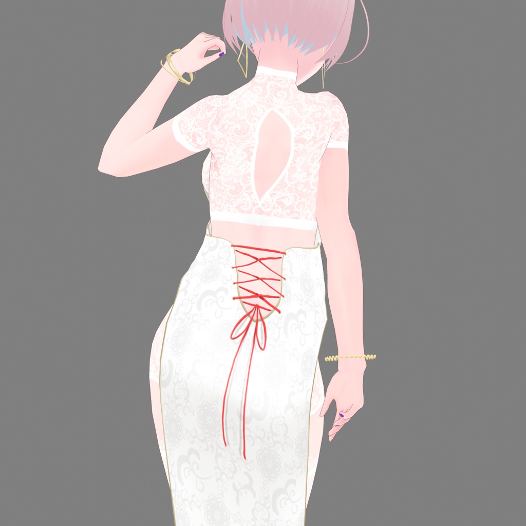 《無料版有/正式版対応》チャイナスリットドレス《VRoid》