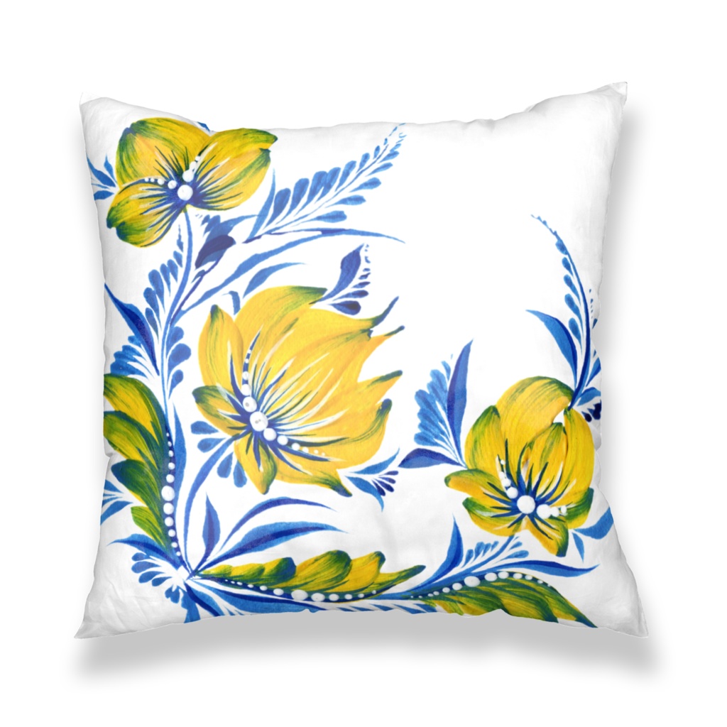 Ninas Petrykivka Sunflower Cushion Cover C