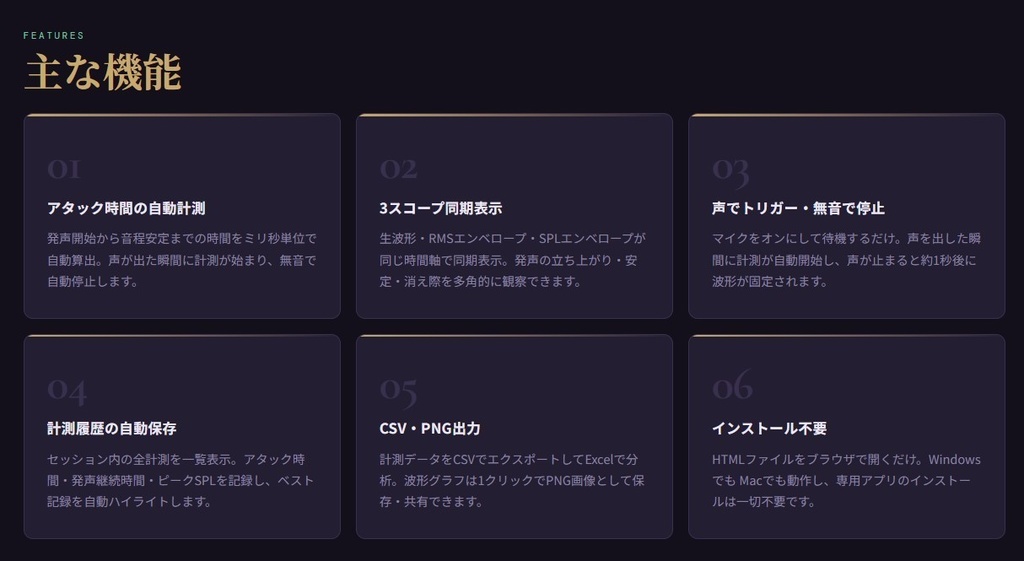 発声アタック精密計測ツール