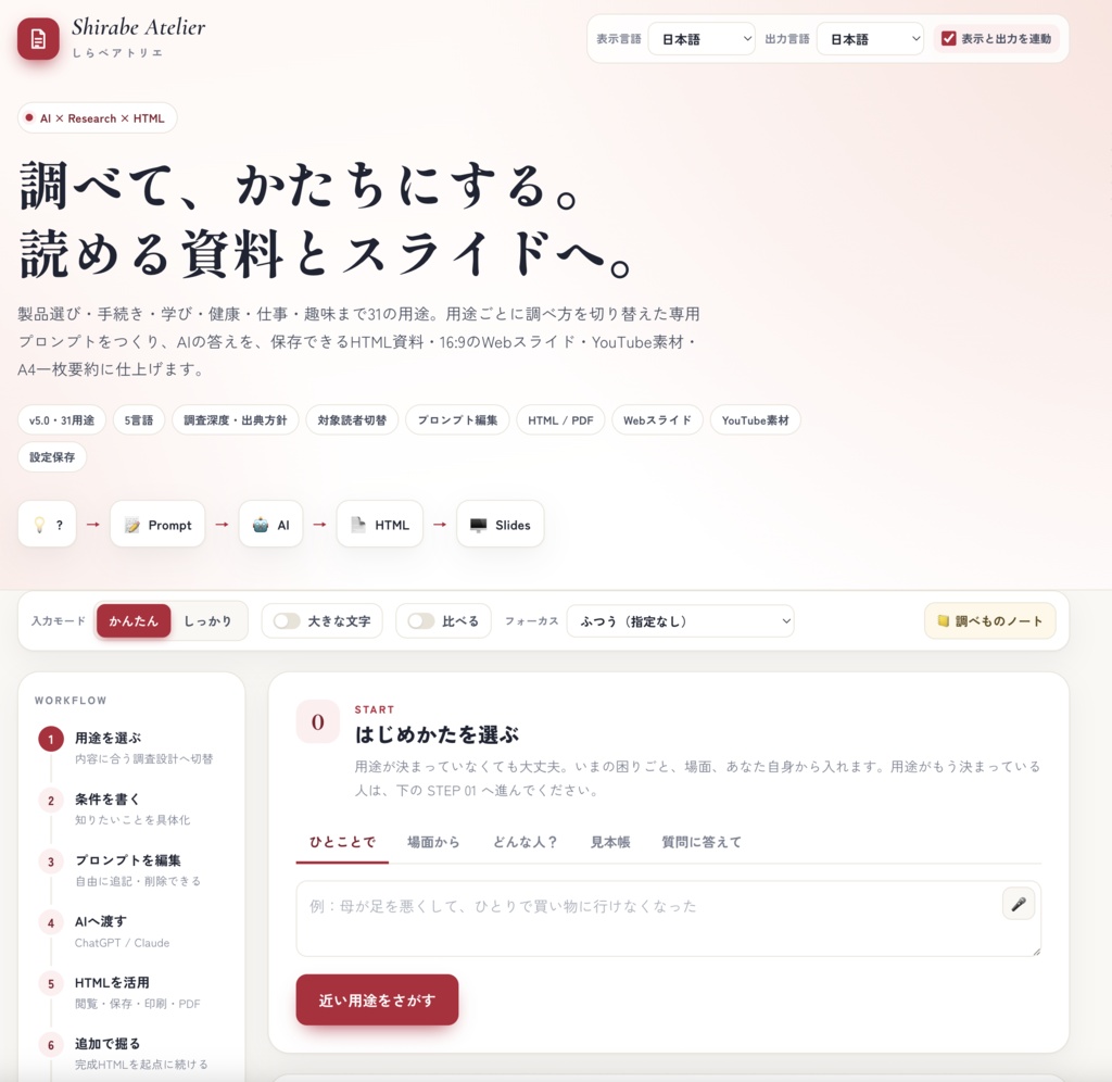 Shirabe Atelier（しらべアトリエ）v5.0