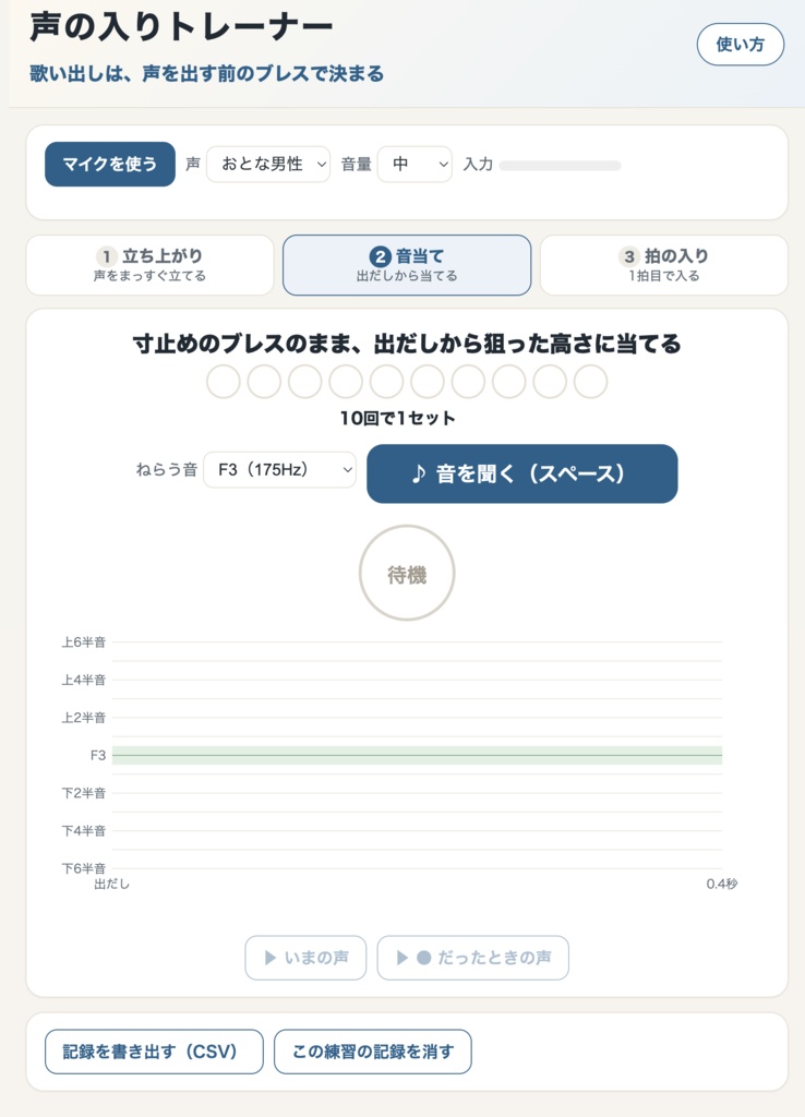 声の入りトレーナー ―歌い出しは、声を出す前のブレスで決まる―