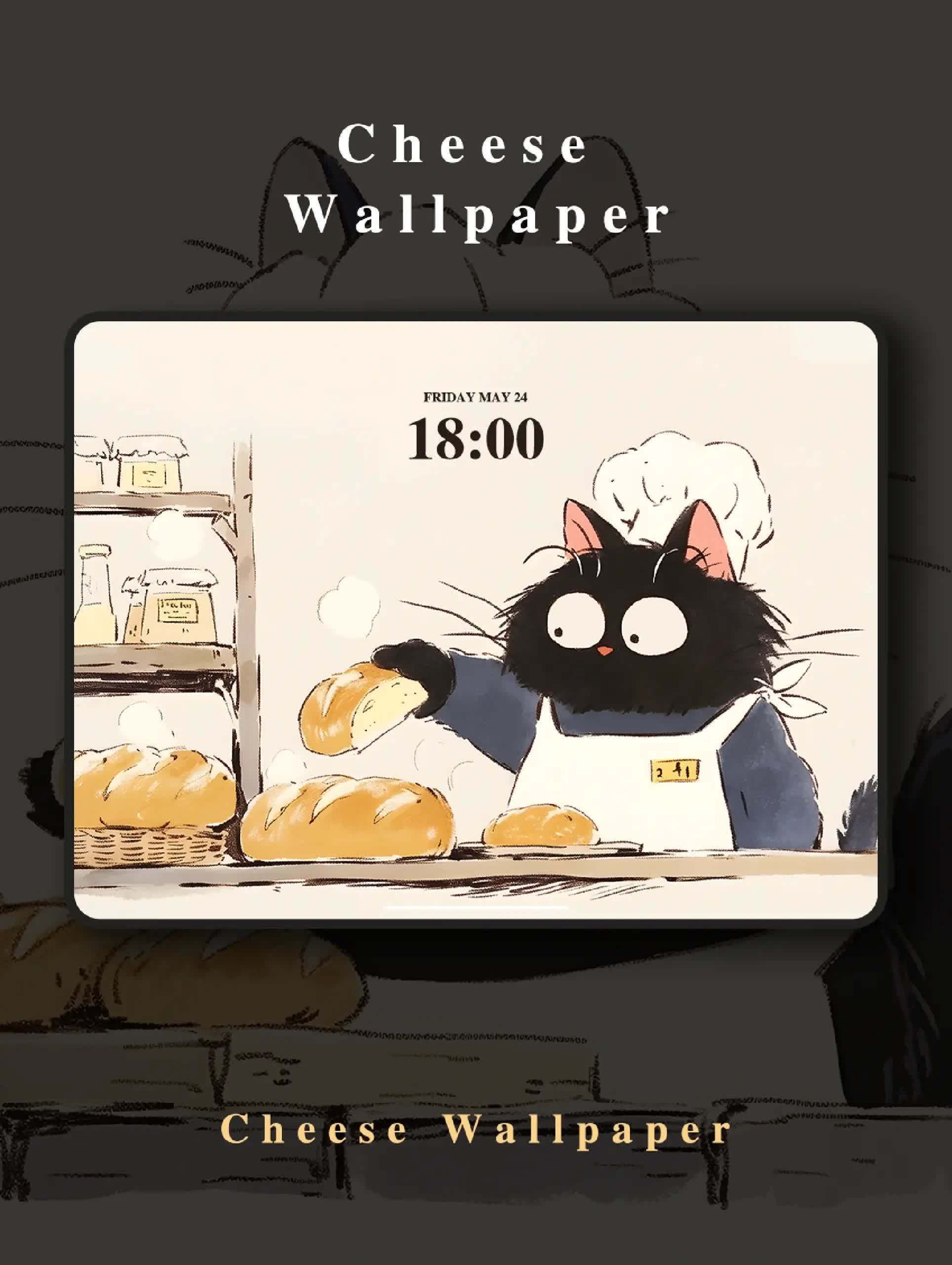 163.パソコン/iPad壁紙｜猫のパン職人 - cheesestudio - BOOTH