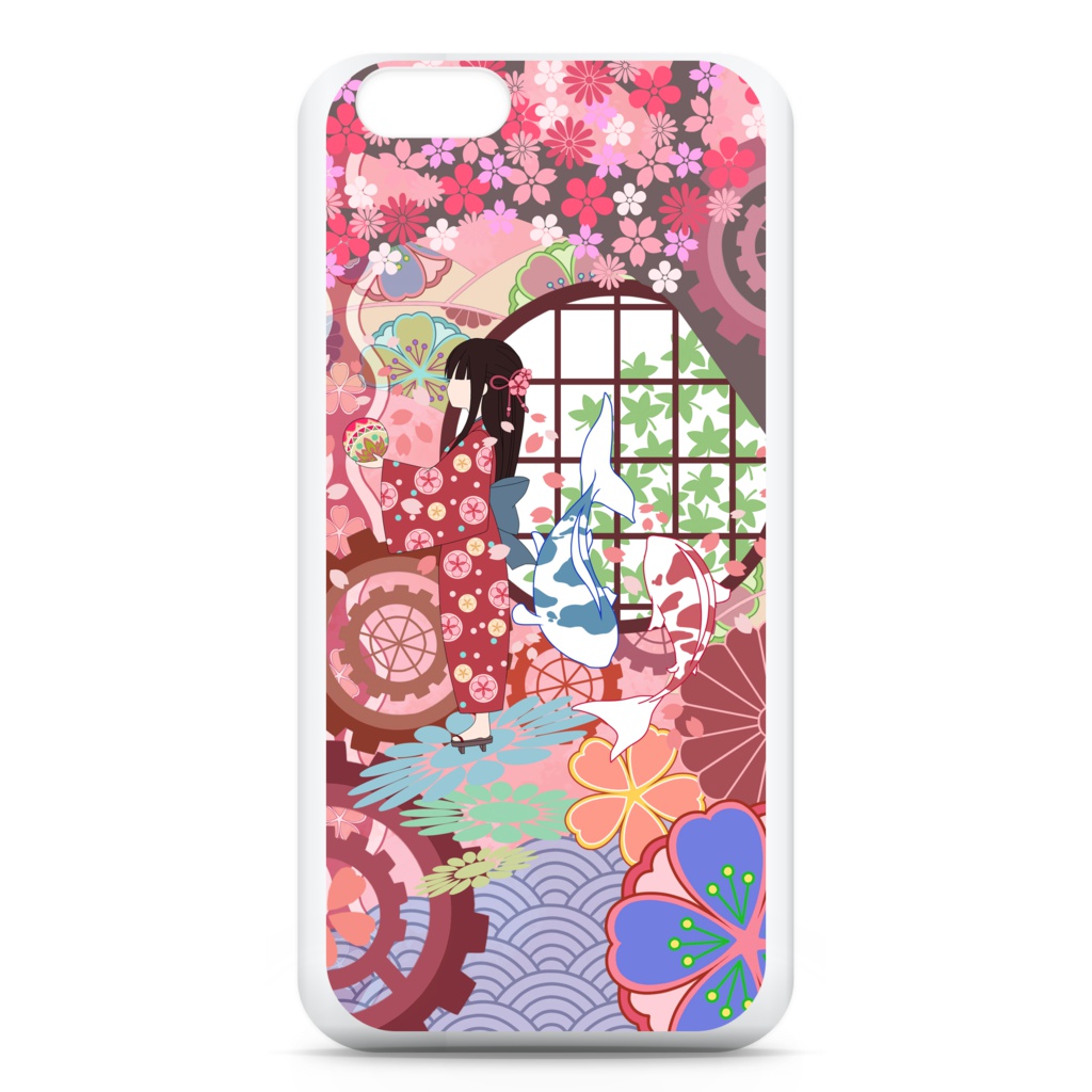 iPhone6ケース-桜と歯車 少女の春