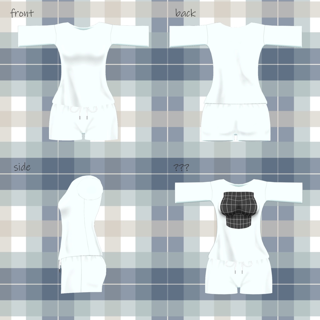 【薄荷用】シンプルシャツ&パンツ【対応ver1.2】