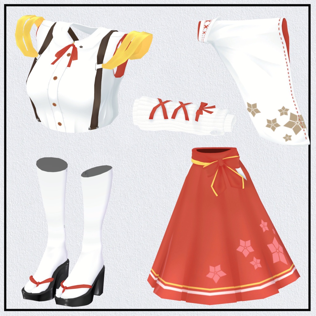 【桔梗専用】巫女風サスペンダースカートスタイル