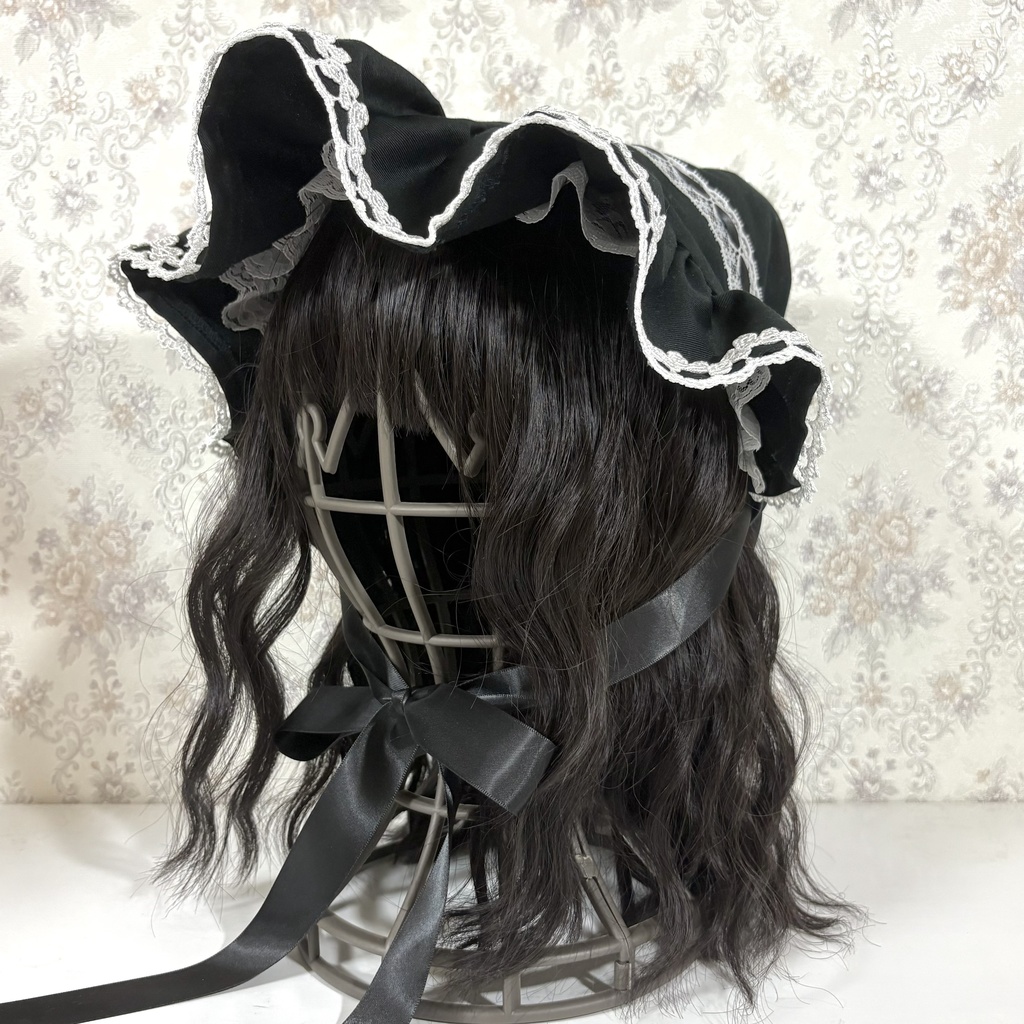 ハートボンネット(黒白)