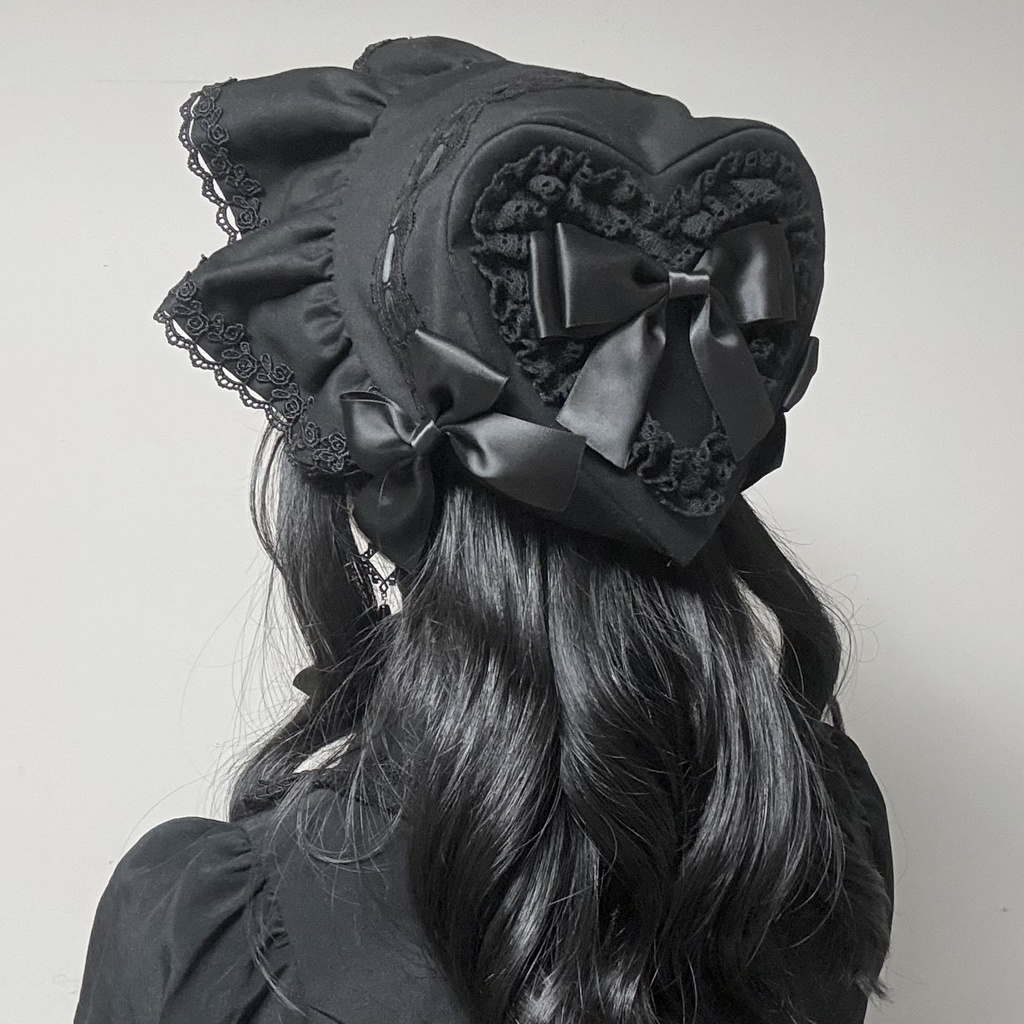 ハートボンネット(黒)