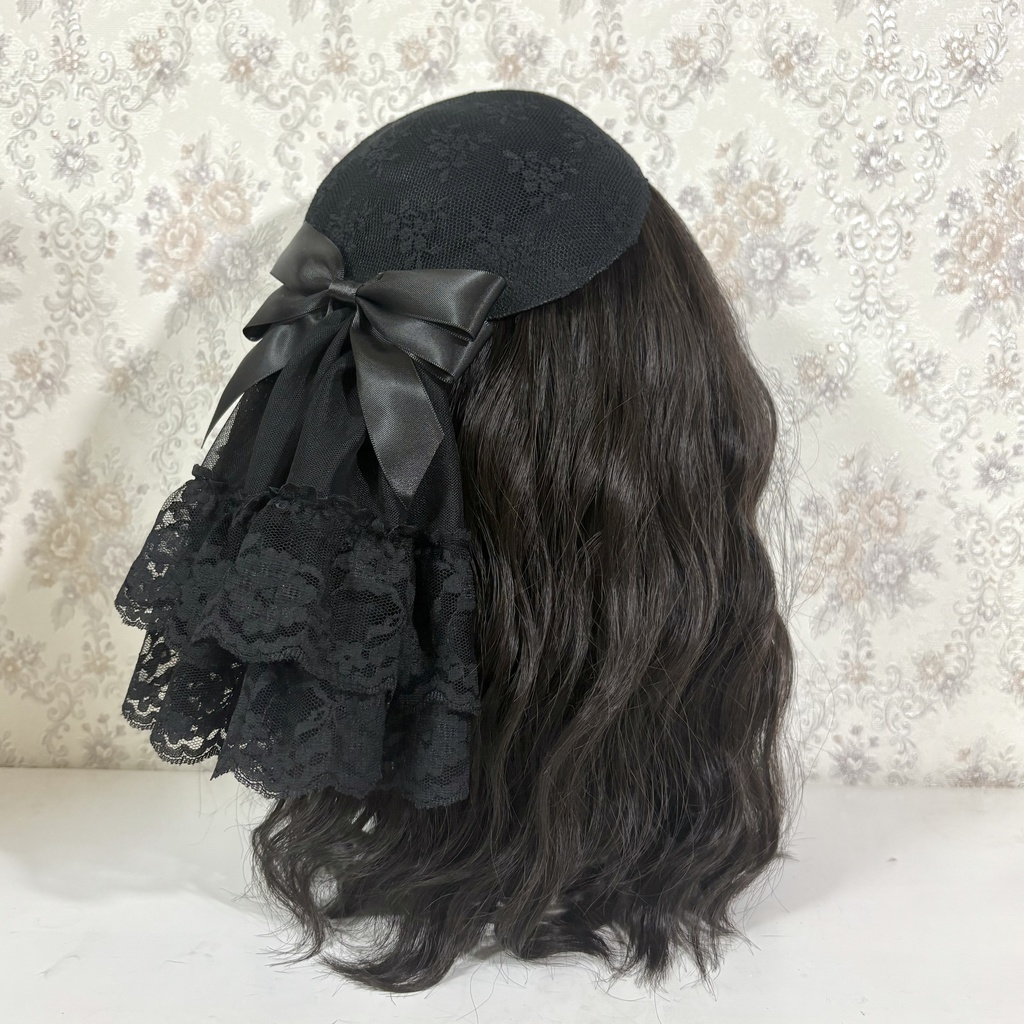 レースカクテルハット(ブラック)