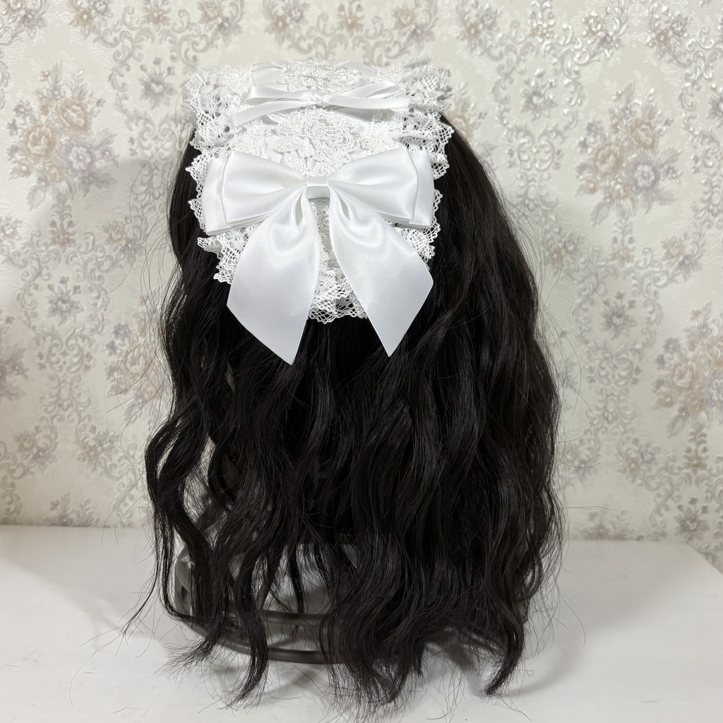 トーションレースヘッドドレス(白薔薇)