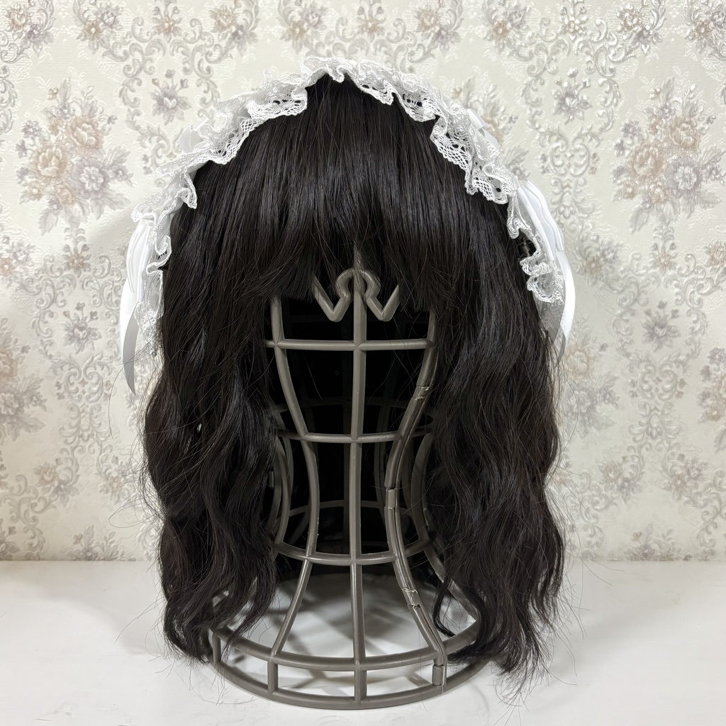 トーションレースヘッドドレス(白薔薇)