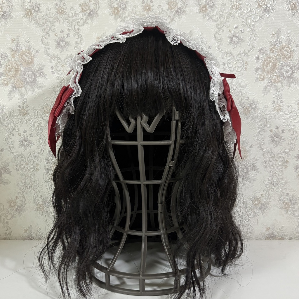 トーションレースヘッドドレス(赤薔薇)