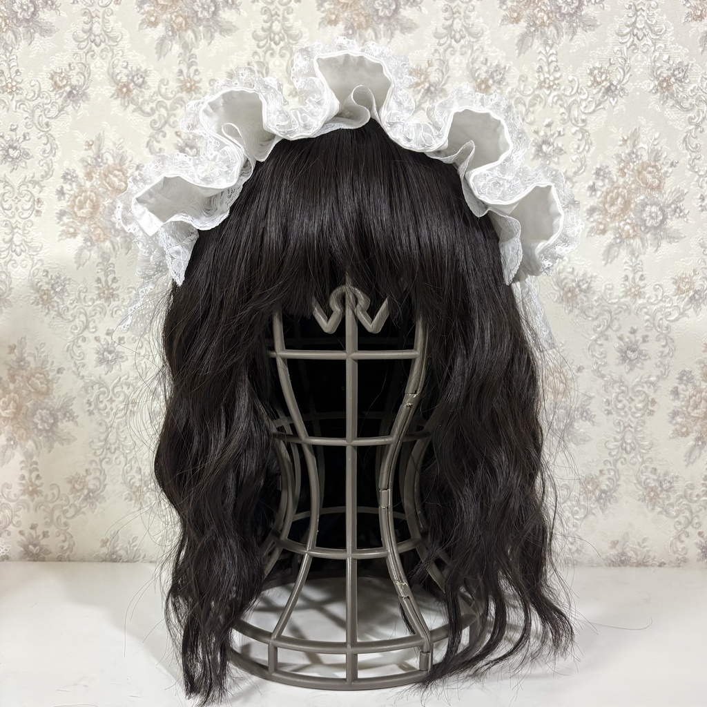 ハーフボンネ風ヘッドドレス(白小花)