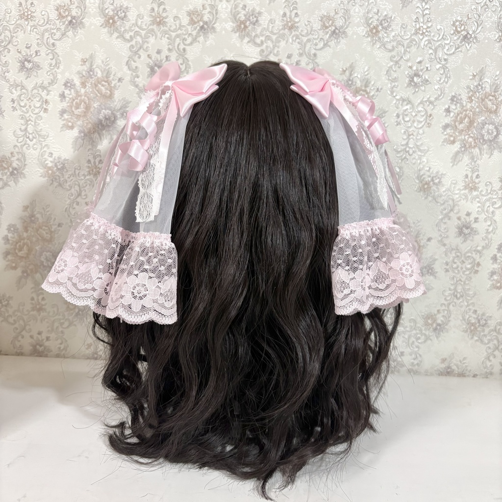 チュール付きリボンクリップ(ピンク3)