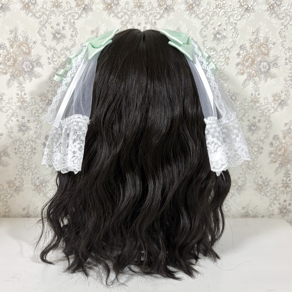 チュール付きリボンクリップ(ミント)