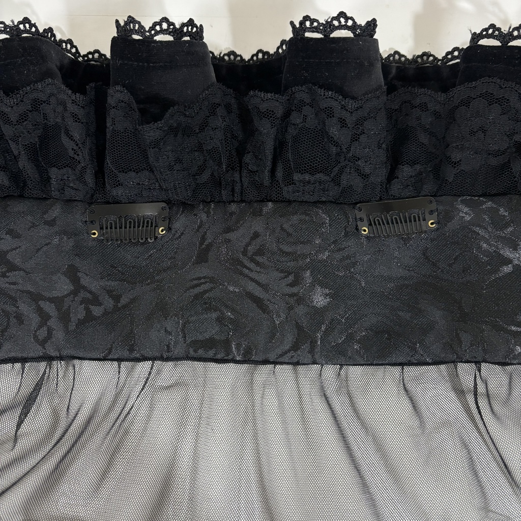 ショートベールヘッドドレス(別珍黒)