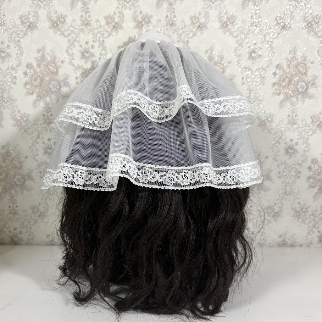 ショートベールヘッドドレス(白)