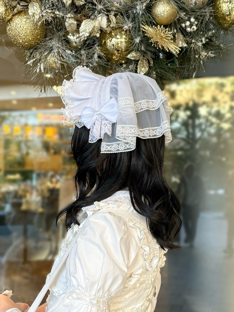 ショートベールヘッドドレス(白)