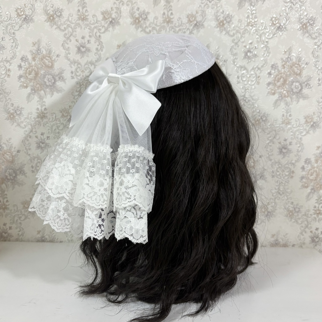 レースカクテルハット(ホワイト)