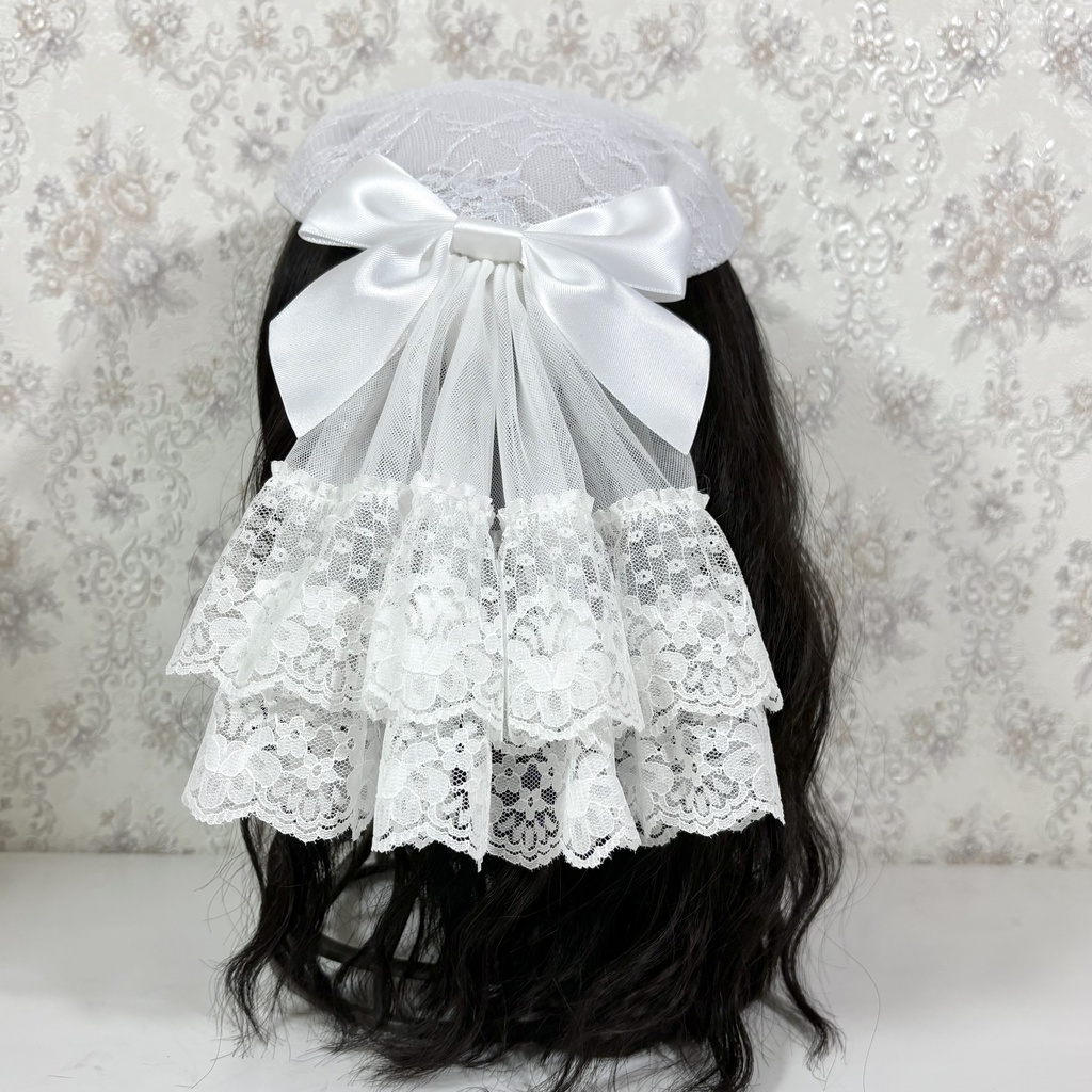 レースカクテルハット(ホワイト)