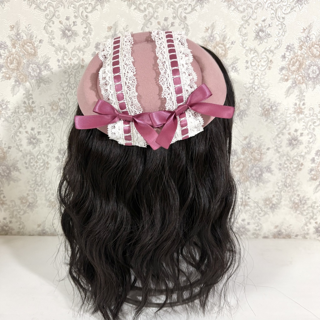 ダブルピンクカクテルハット(フリル)