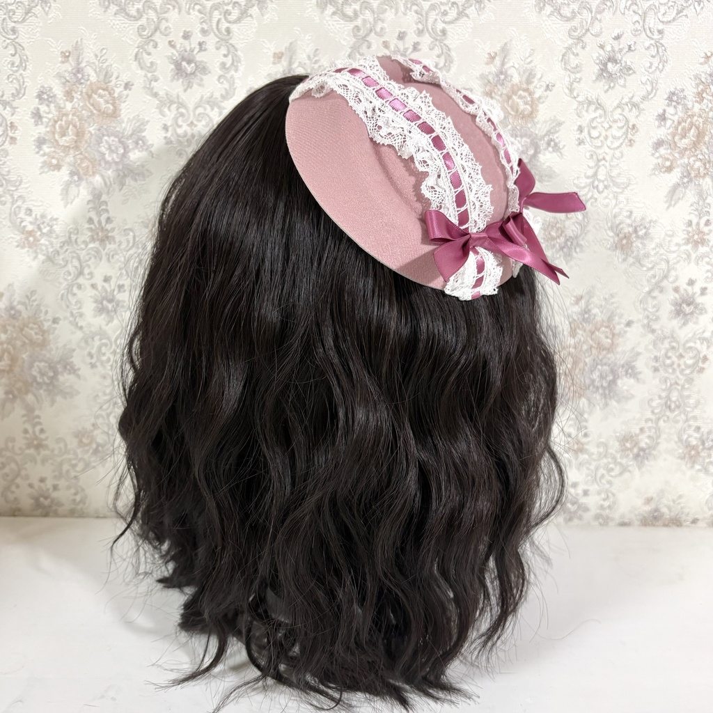 ダブルピンクカクテルハット(フリル)