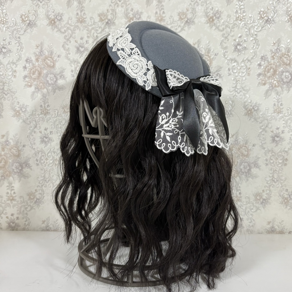 薔薇カクテルハット(グレー)