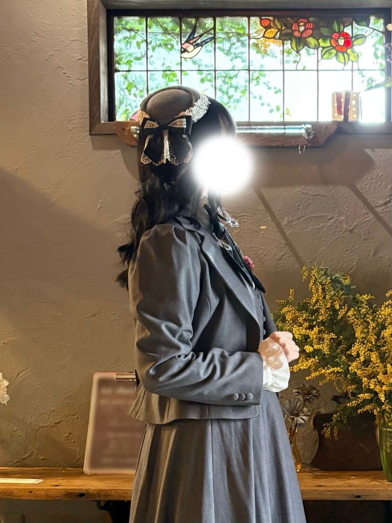 薔薇カクテルハット(グレー)