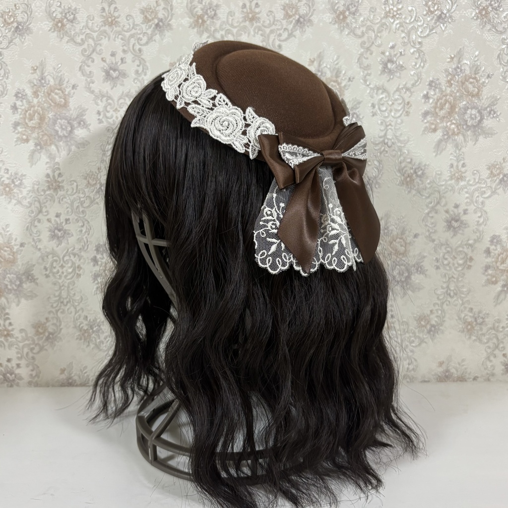 薔薇カクテルハット（ブラウン）