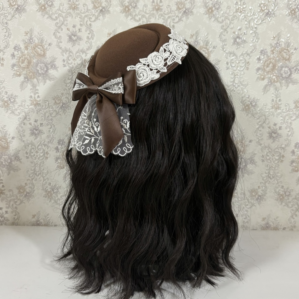 薔薇カクテルハット(ブラウン)