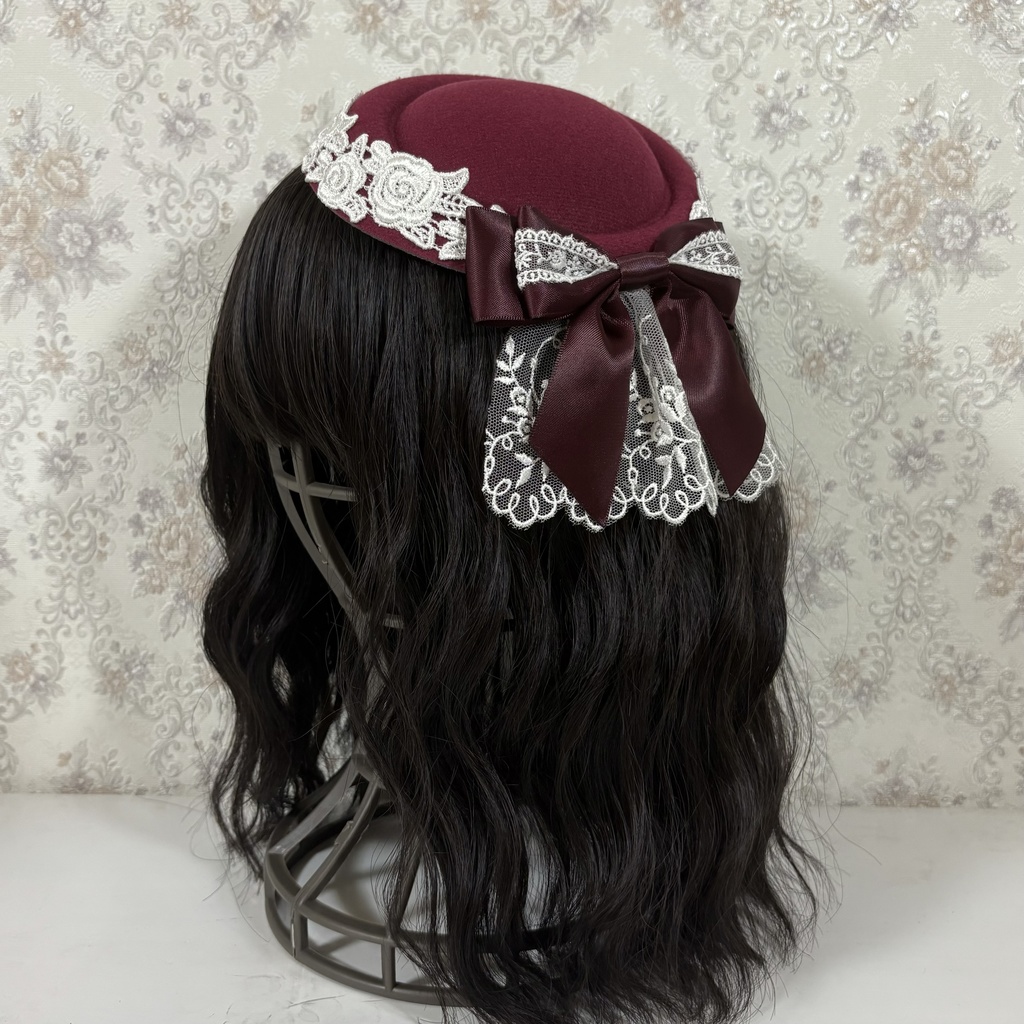 薔薇カクテルハット（ボルドー ）