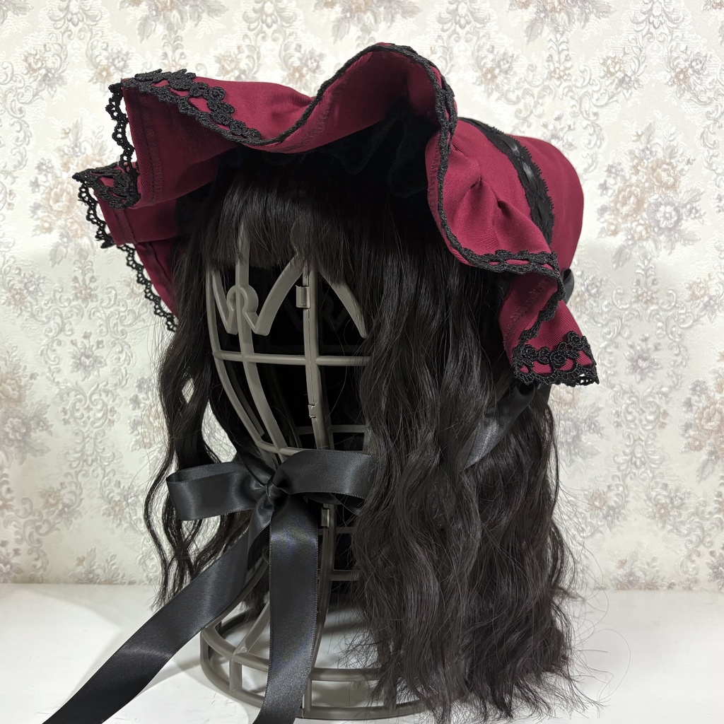 ハートボンネット(ボルドー 黒)