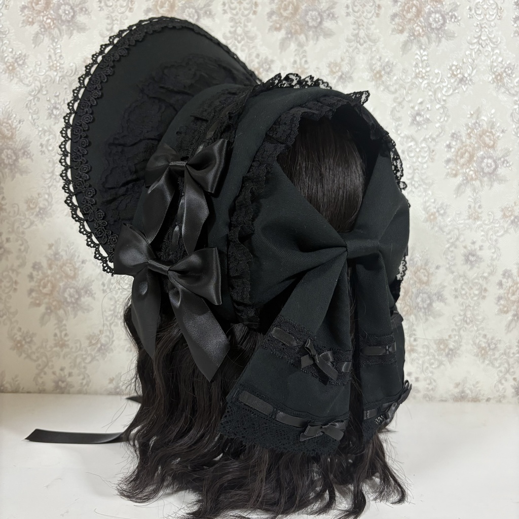 リボンボンネット（黒）