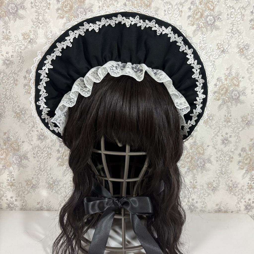 newハートボンネット(黒白)