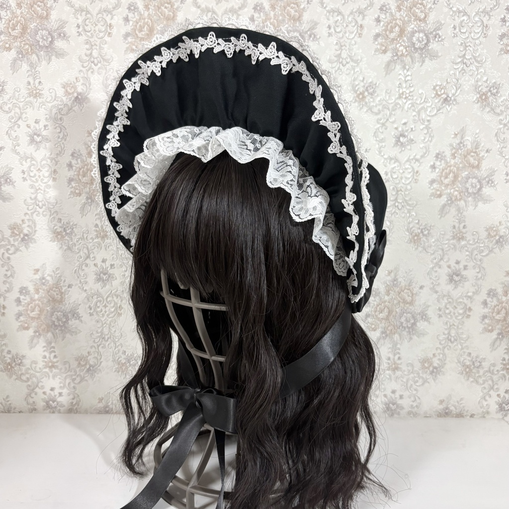 newハートボンネット(黒白)