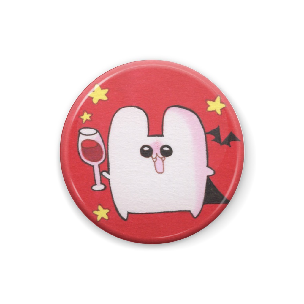 うさぎの缶バッチ ハロウィンver (ヴァンパイア)