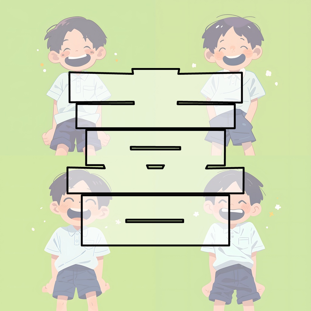 シンプル立ち絵 喜怒哀楽 16枚セット(男の子・水色Tシャツ)表情差分・高画質素材