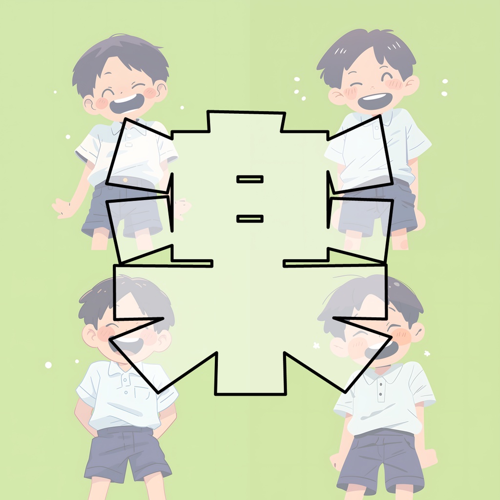 シンプル立ち絵 喜怒哀楽 16枚セット(男の子・水色Tシャツ)表情差分・高画質素材